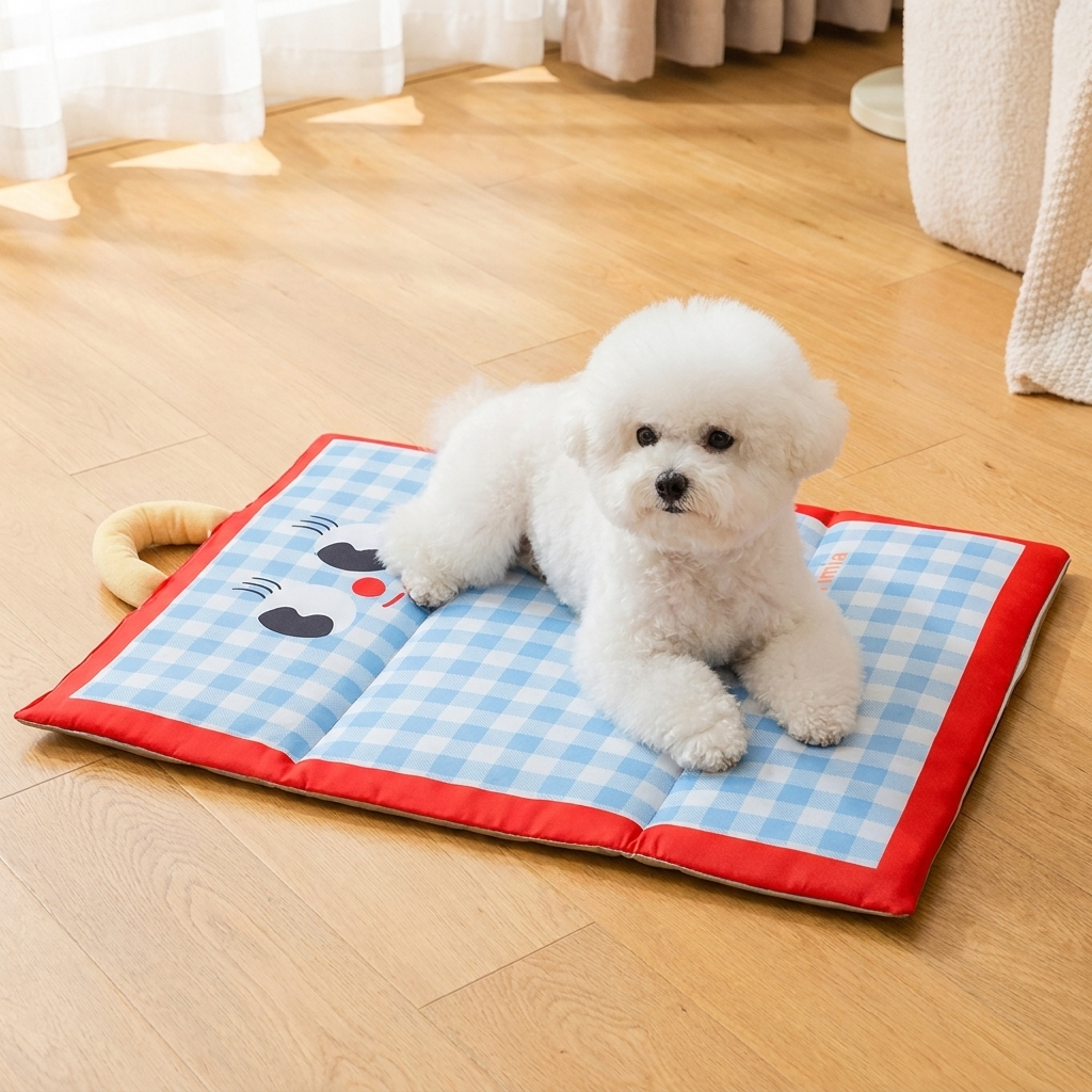 Tapis à carreaux rafraîchissant pour Chien — Confort & Fraîcheur 