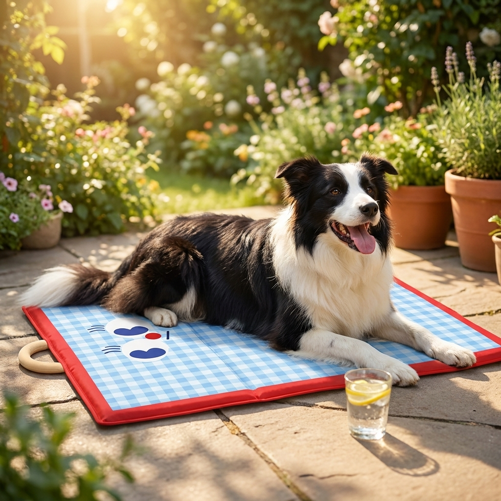 Tapis à carreaux rafraîchissant pour Chien — Confort & Fraîcheur 